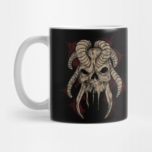 Distressed Horned Skull Mug